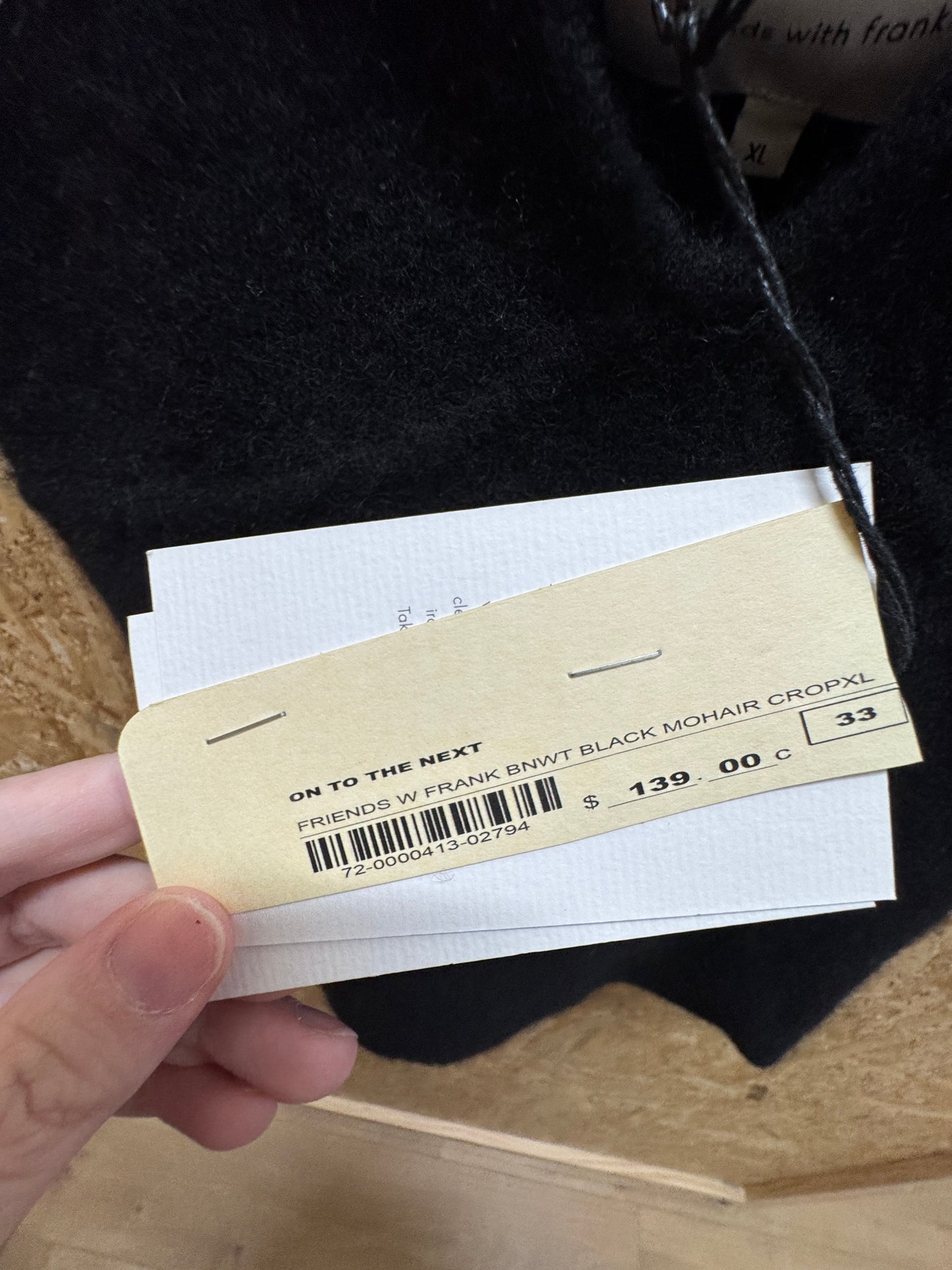 Black tank mohair xl with tags