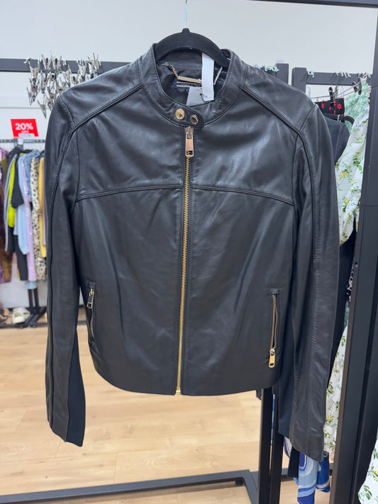 Leather jacket, with tags